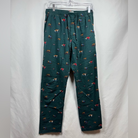 J.Crew Men’s Flannel Lounge Pants Green Print S - Picture 1 of 5